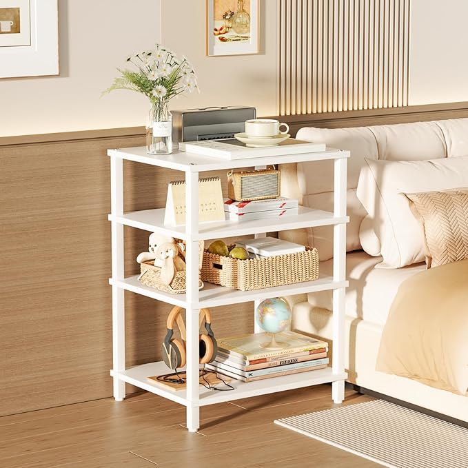 LELELINKY 4-Tier AV Media Player Stand Set of 2, Wooden TV Stand, Game Console - Image 9