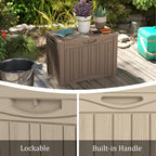 TARKARI 50 Gallon Lockable Resin Deck Box, Waterproof & UV-Resistant Outdoor - Image 5