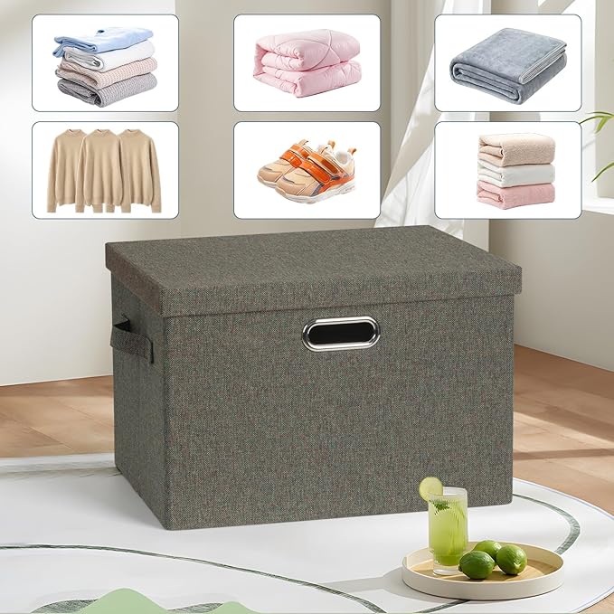 Graciadeco Large 17" 36 Quart Collapsible Stackable Storage Bins - Image 6