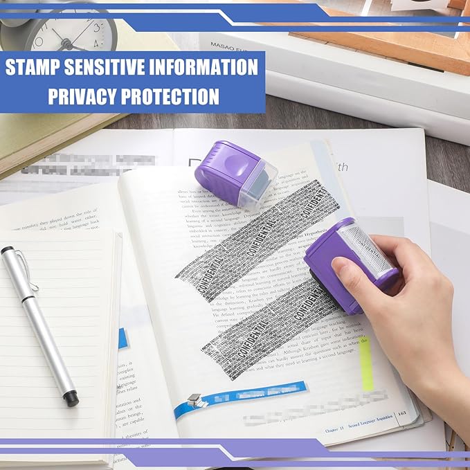 Nezyo 2 Pack Identity Protection Roller Stamp Identity Theft, Confidential - Image 6