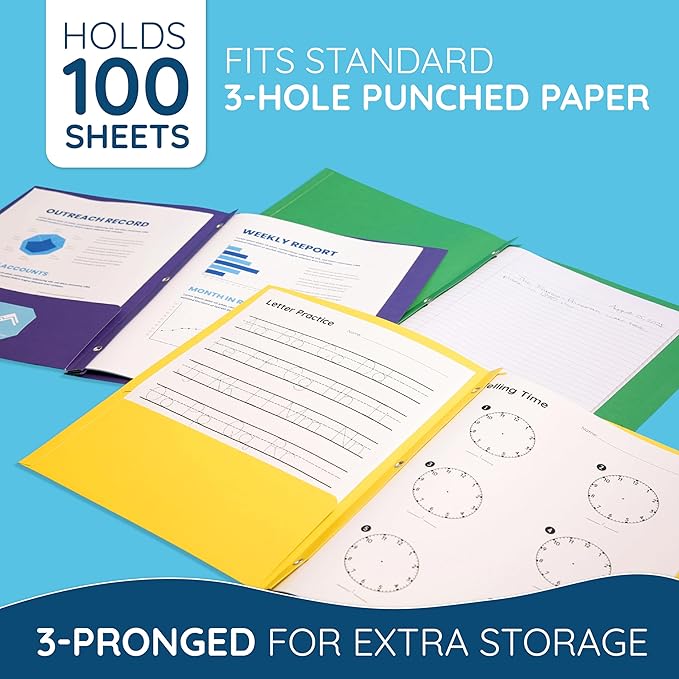 Blue Summit Supplies 100 Paper Two Pocket Folders - Image 3