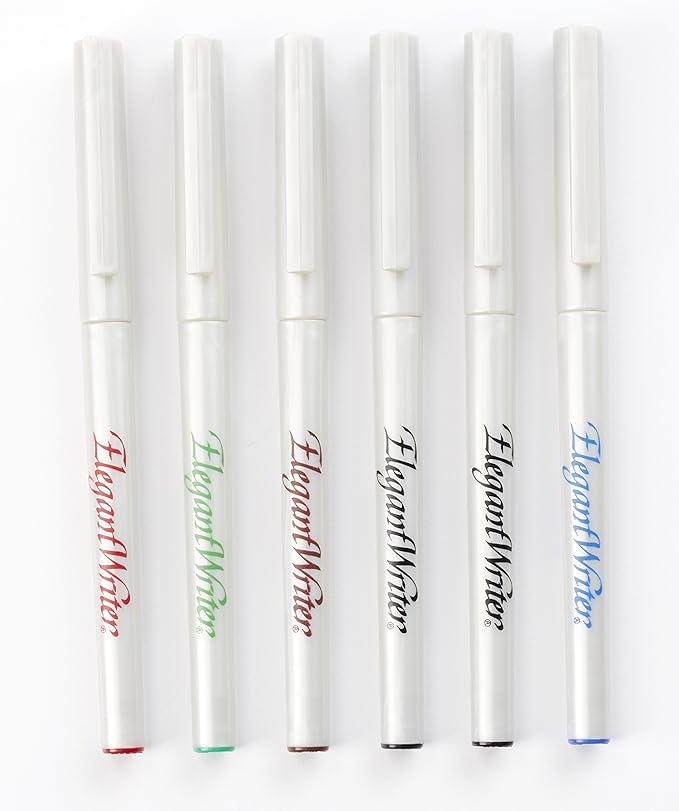 Speedball 2882 Elegant Writer 6 Medium Calligraphy Markers Set - Image 2
