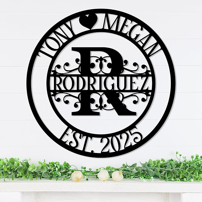 Personalized Metal Name Signs, Split Letter Monogram Wall Decor, Custom Last - Image 3