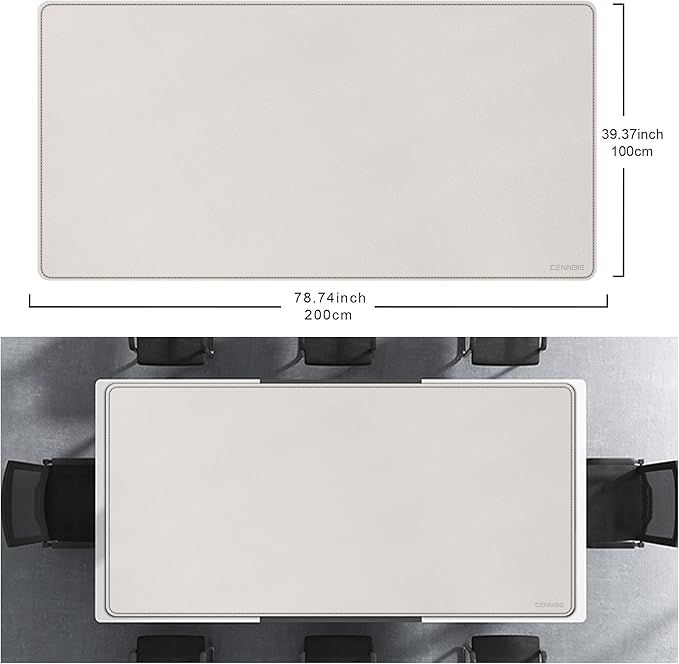 CENNBIE MAX200 78.7" x 39.4" Leather Desk Mat, Extra Large Desk Pad Blotter - Image 2