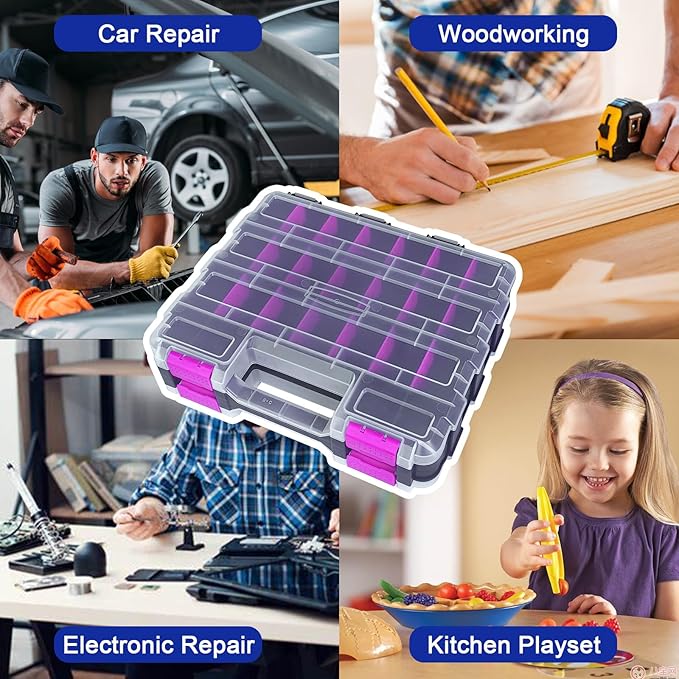 Tools Organizer Box Small Parts Storage Box 50-Compartment Double Side Hardware - Image 7