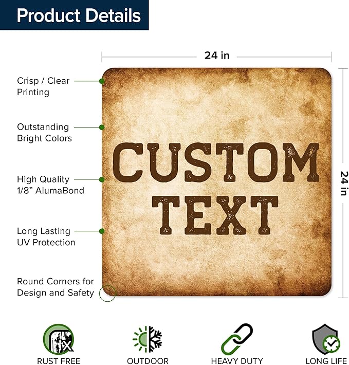 Custom Sign, Custom Street Sign, 11 Font Colors, 13 Font Styles, 4 Hole Options - Image 6