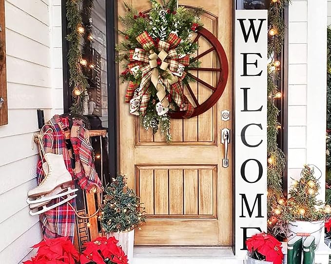 Tall White Welcome Sign - 6ft Rustic Farmhouse Decor by DQ+DQ+HOME+DECOR