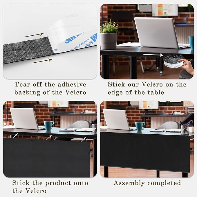 EcoBrisa Under Desk Privacy Panel Self-Adhesive Modesty Panel Stand Up Desk - Image 5
