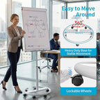 Mobile Dry Erase Board on Wheels 40 x 28 Inch-Magnetic Whiteboard Easel - Image 4