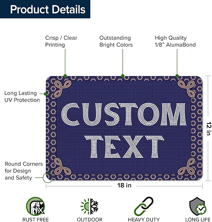Custom Sign, Custom Street Sign, 11 Font Colors, 13 Font Styles, 4 Hole Options - Image 6