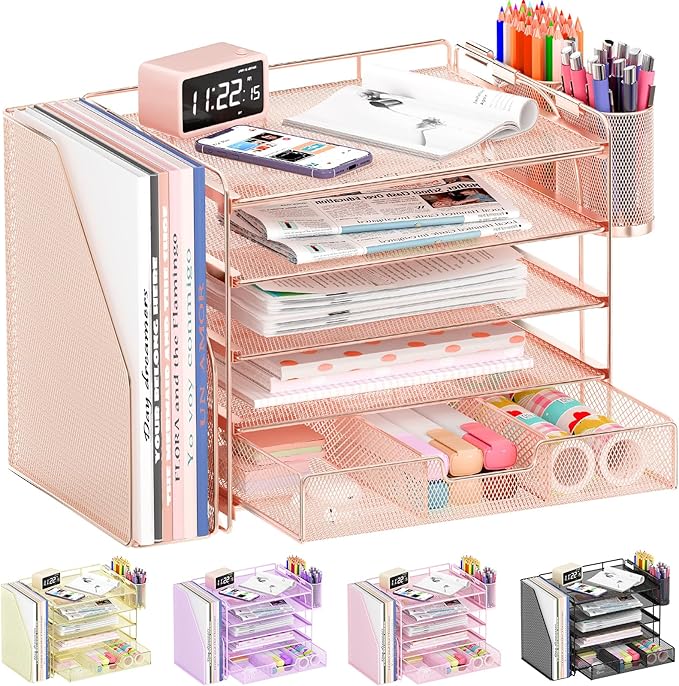 OPNICE Desk Organizer, 5-Tier Paper File Organizer by OPNICE