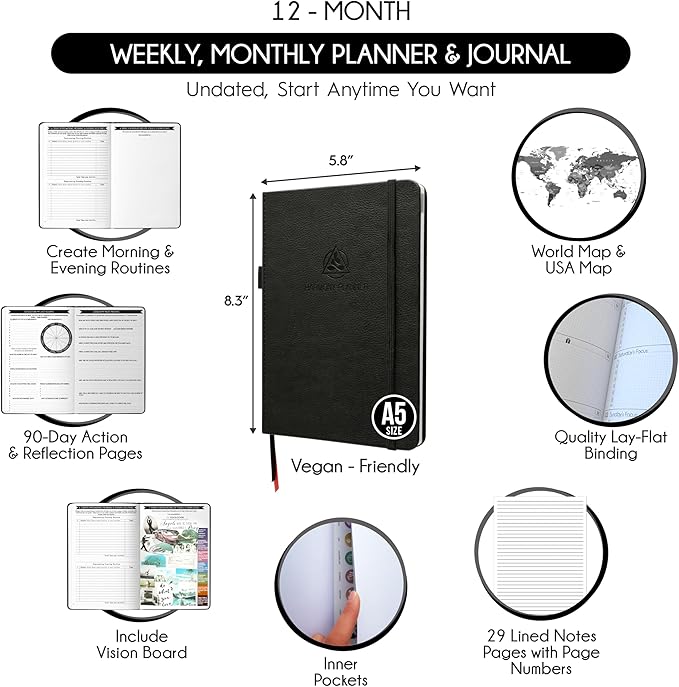 Life & Goal Planner – Undated Daily, Weekly & Monthly Organizer - Image 2