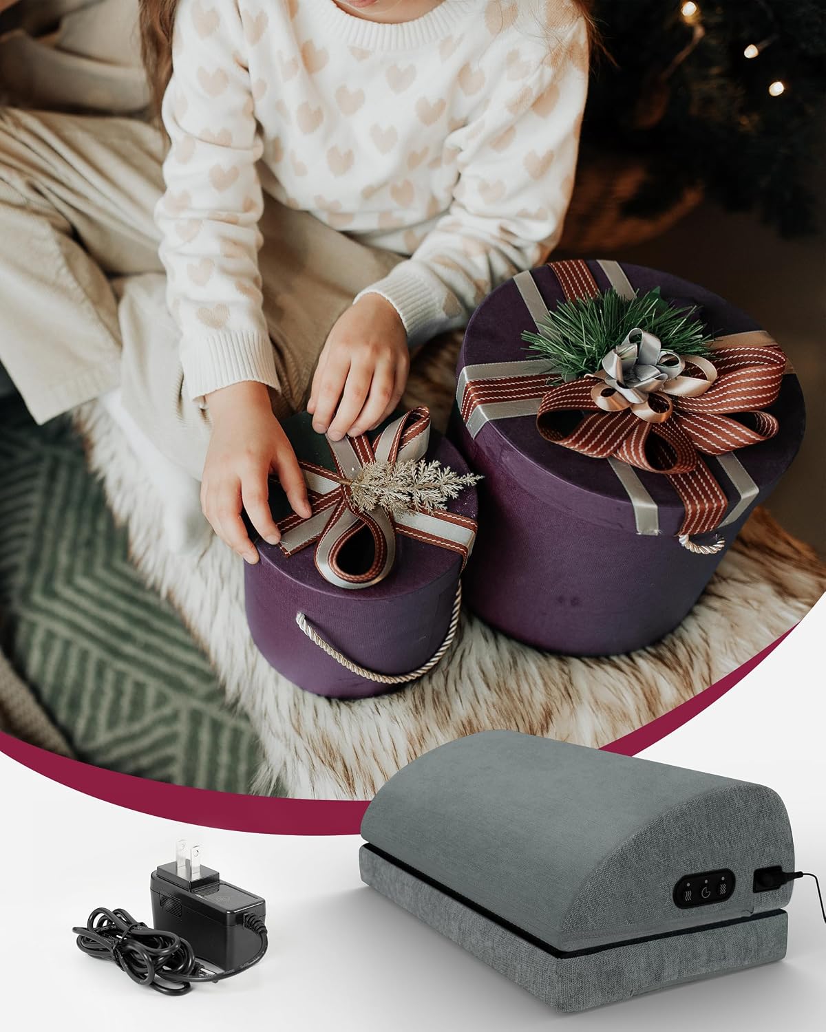 Heated Foot Rest for Under Desk at Work, Foot Stool,Gifts