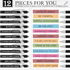 Zonon 12 Pcs Inspirational Pens Bulk Funny Ballpoint Pen - Image 3