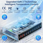 800W USB C Fast Charger Block, Dual PD3.1 140W 10 Port USB Charging Station - Image 5