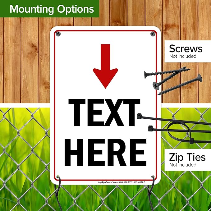 Custom Arrow, Custom Directional Sign, Arrow Down Sign, 7x10 Inches, 55 mil - Image 5