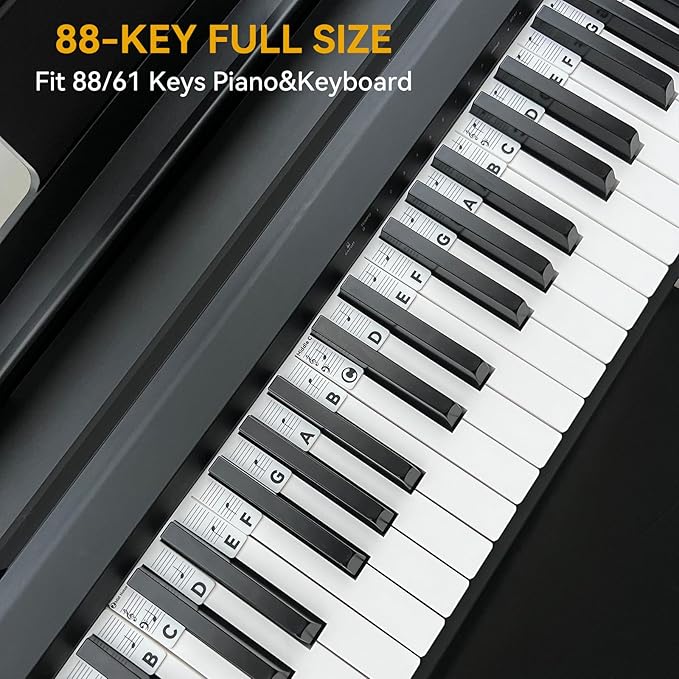 BEATBIT Piano Notes Guide for Beginner, Removable Piano Keyboard Note Labels - Image 3