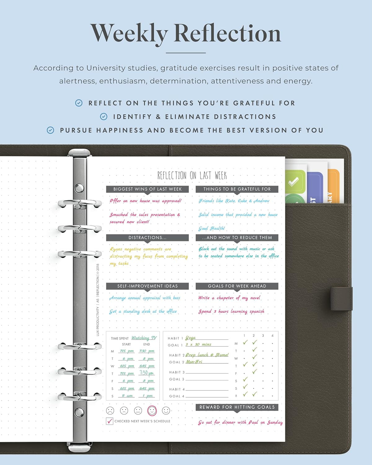 LUX PRO A5 - Daily Planner & appointment diary 2024 - Gratitude journal, ...