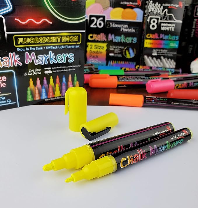 16 UV Fluorescent Neon Chalk Markers - Image 4