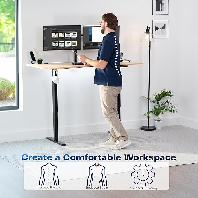 VIVO Electric 63 x 32 in Standing Desk, Memory Height Adjustment, 1B Series - Image 4