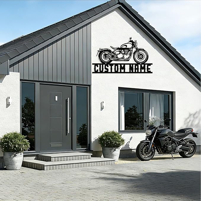 Custom Motorcycle Metal Sign Personalized Biker Name Sign Motorcycle Wall Art - Image 9