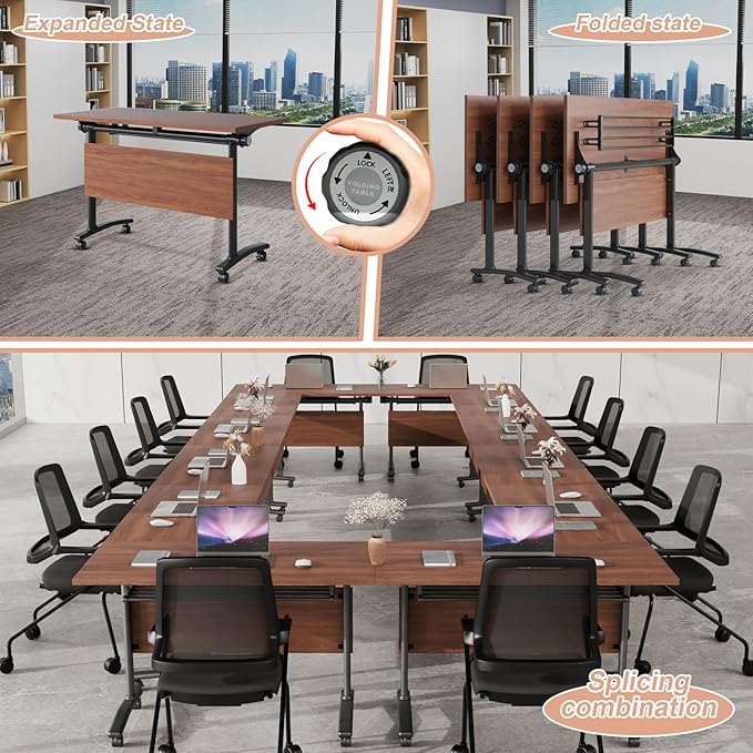 Conference Table Flip Top Mobile Conference Room Tables, Folding Conference - Image 3