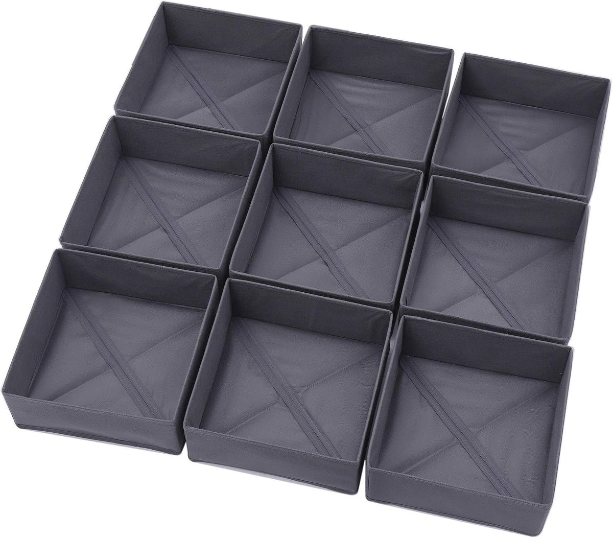 DIOMMELL 9 Pack Foldable Cloth Storage Box Closet Dresser Drawer Organizer Fa...