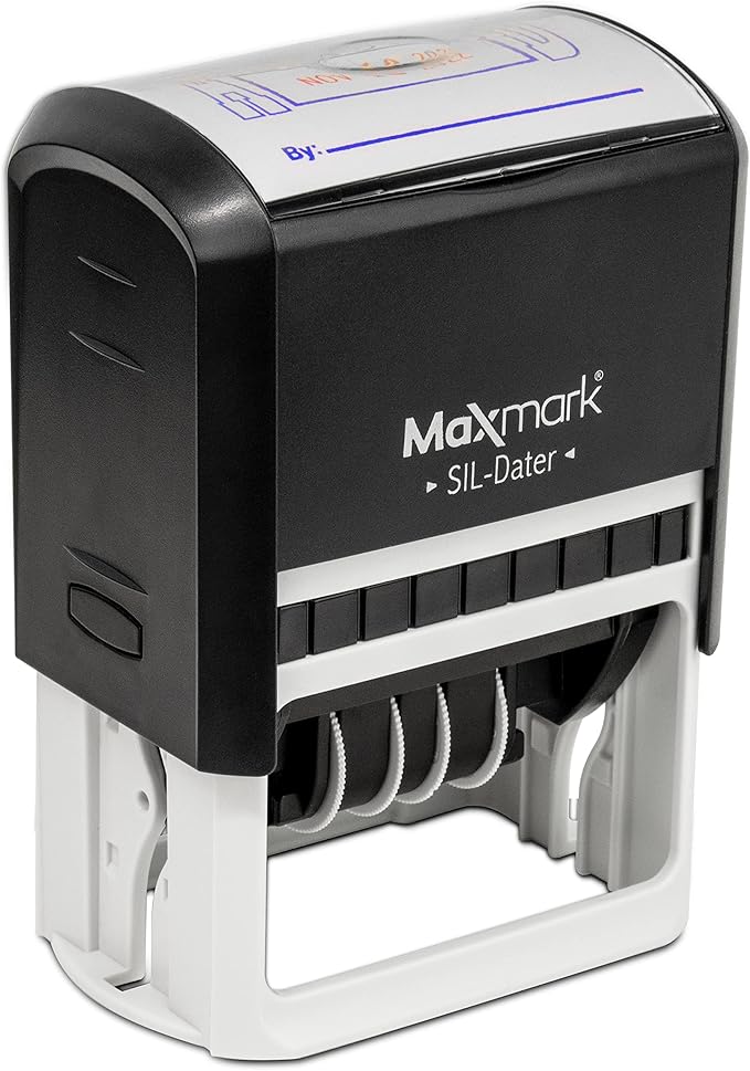 MaxMark Large Self-Inking Rubber Date Office Stamp - Image 2
