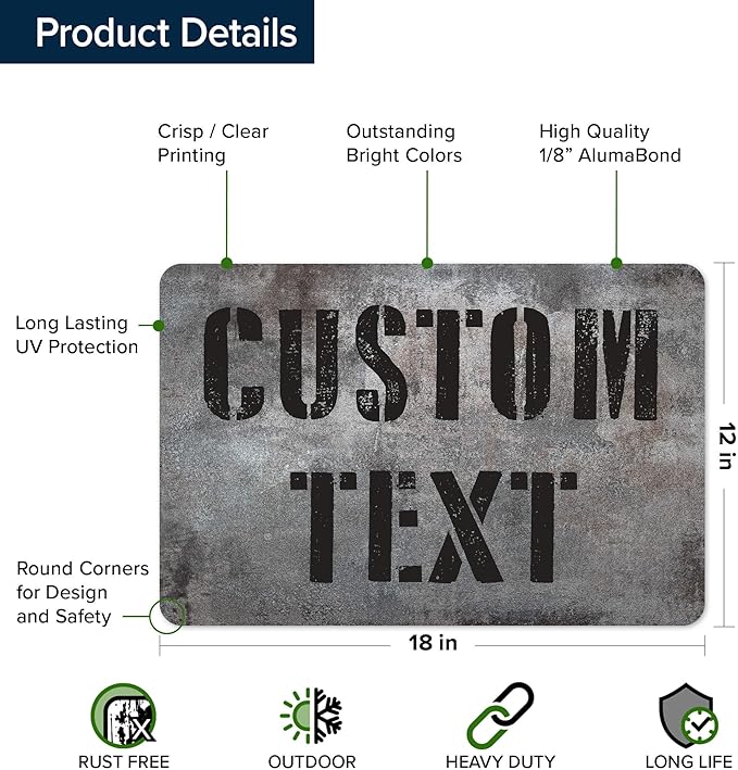 Custom Sign, Custom Street Sign, 11 Font Colors, 13 Font Styles, 4 Hole Options - Image 6