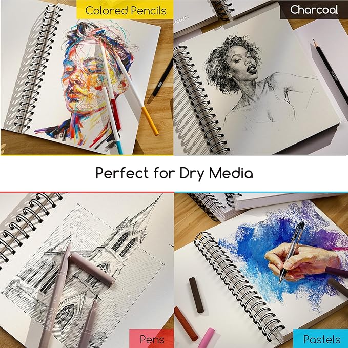 MEEDEN 6"x8" Sketchbook Paper Pad: 122lb/180gsm Spiral Bound Art Sketch Book - Image 7