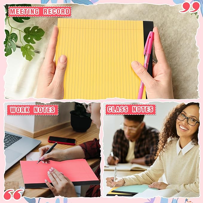 Lincia 6 Pcs 11" x 9.5" Legal Pads College Ruled Notepad Landscape Notebook - Image 6