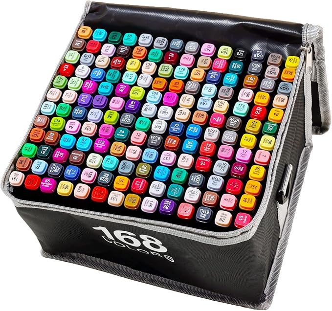 DRAWNICEST 168 Colors Alcohol Markers, Dual Tip Permanent Art Markers by Unknown