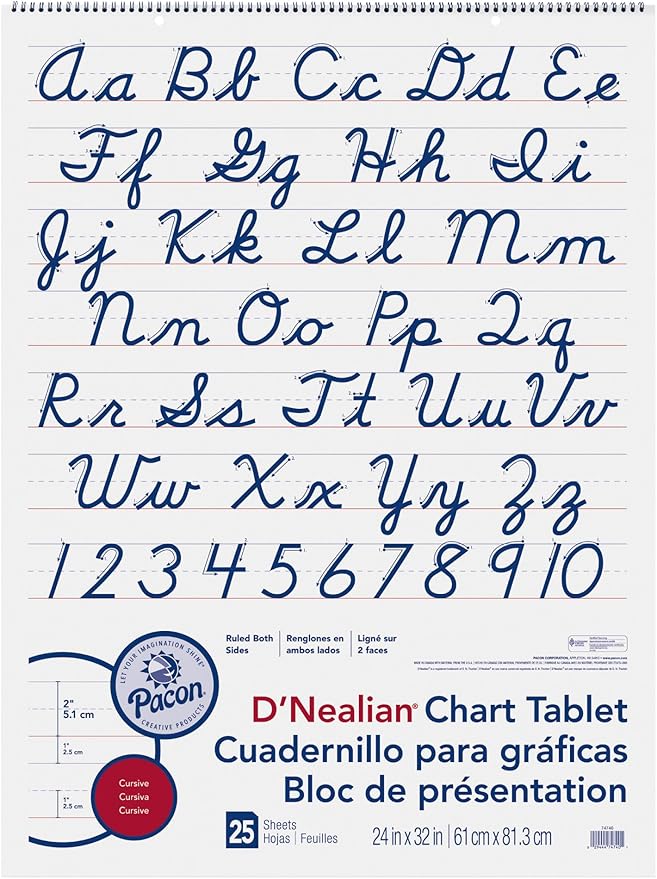 D'Nealian Chart Tablet, 25 Sheets by Pacon