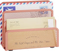 Marbrasse Mail Organizer for Desk, 3-Slot Mesh Metal Mail Holder countertop by Marbrasse