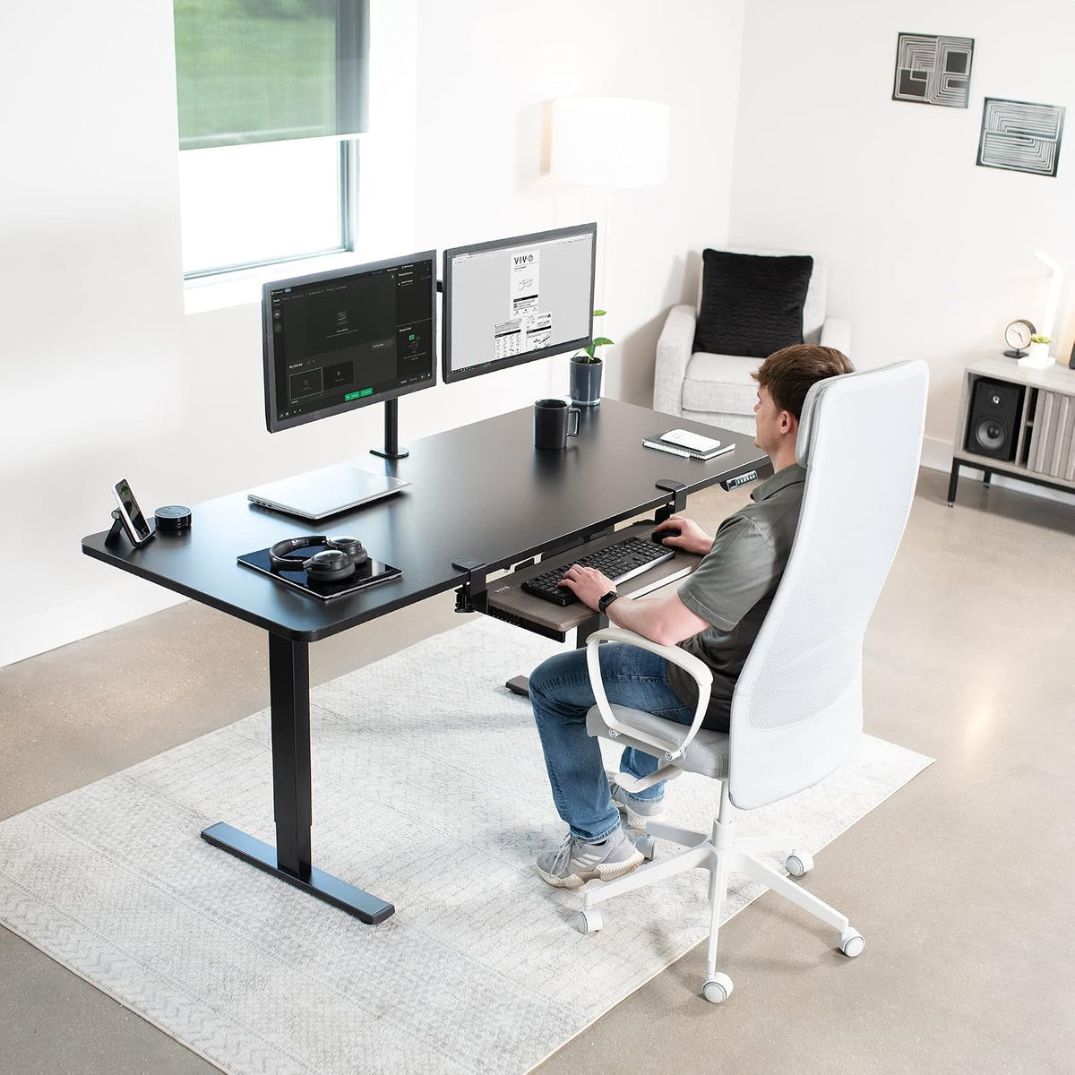 VIVO Large Clamp-on Computer Keyboard and Mouse Under Desk Slider Tray, 27 x ...