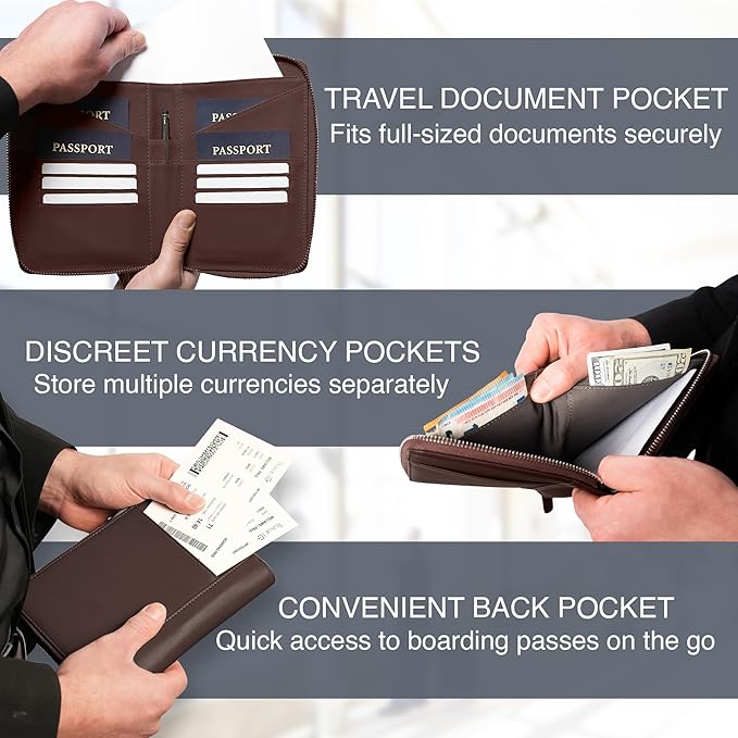 Full Grain Leather Family Passport Holder - Image 4