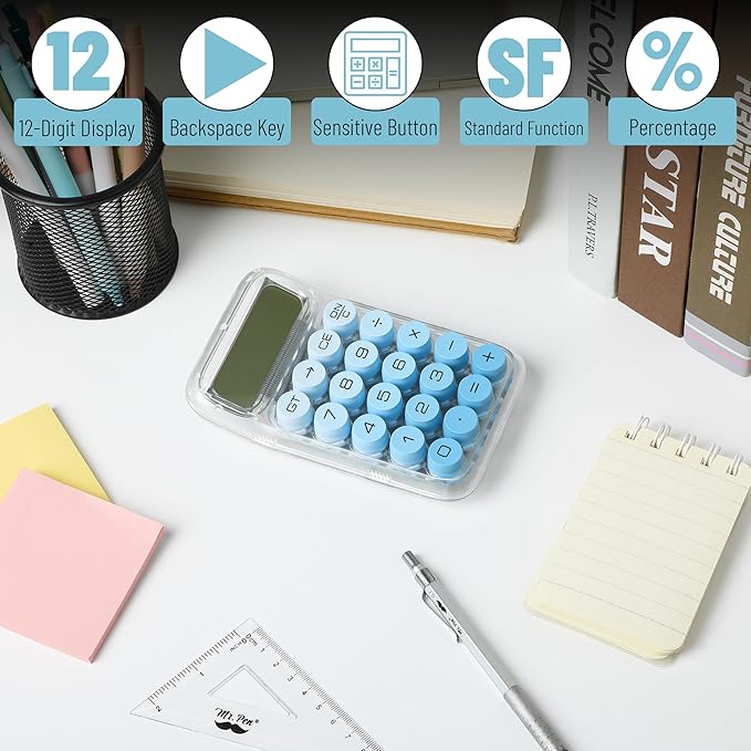 Mr. Pen- Mechanical Switch Calculator, 10 Digits, Transparent Body, Large LCD - Image 5