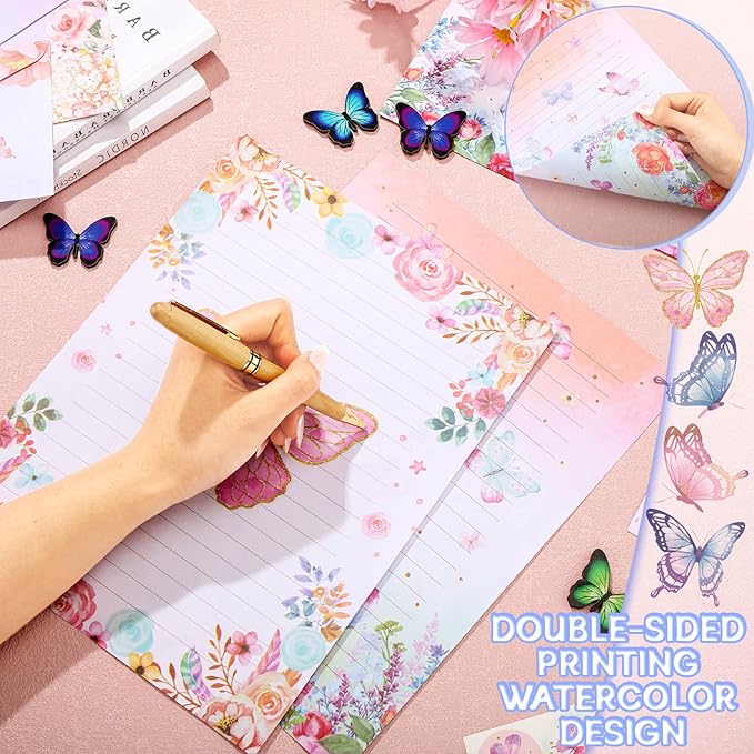 TaoBary 160 Pcs Stationery Paper Set 50 Double Sided Stationery Papers - Image 2