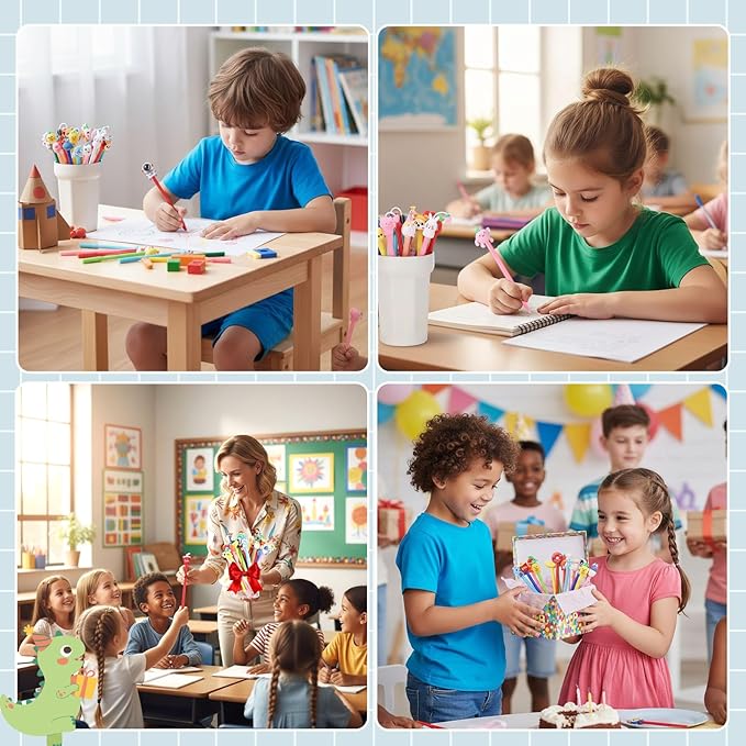 BESARME 60 PCS Cartoon Fun Pens - Image 7