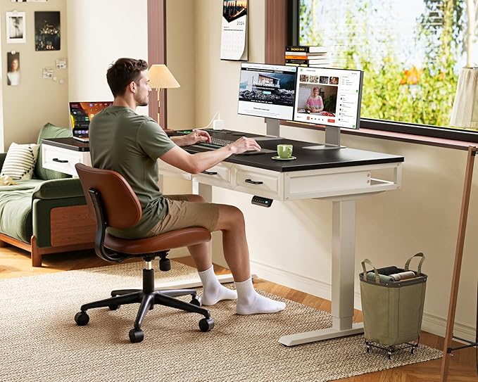 OffiGo L Shaped Electric Standing Desk - Image 9