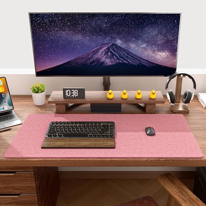 Auhoahsil Felt Desk Mat, Minimalist Large Mouse Pad XXL 35.5 x 15.7 in - Image 7