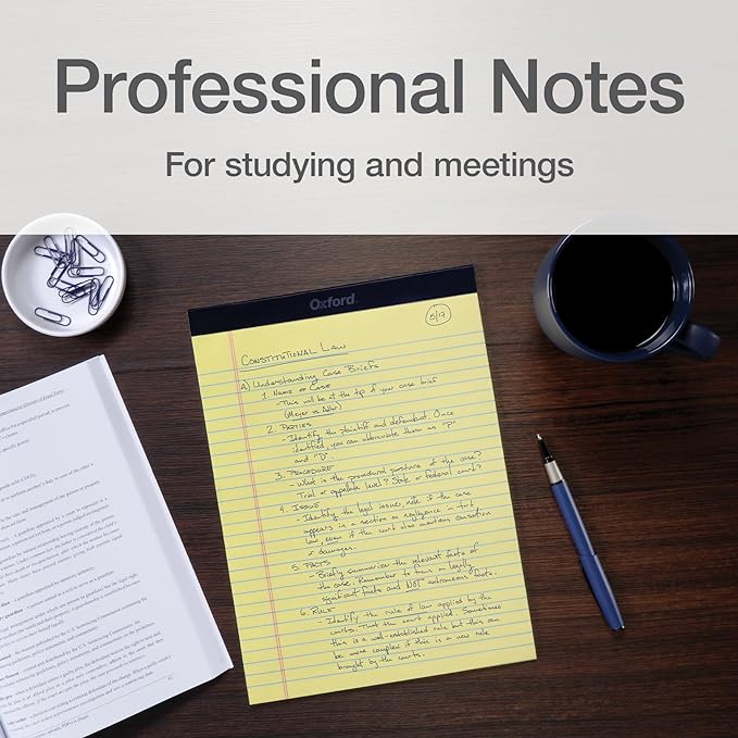 Oxford Premium Legal Pads, 12 Pack, Premium Note Pads, 50 Legal Rule 8.5" x 11" - Image 4