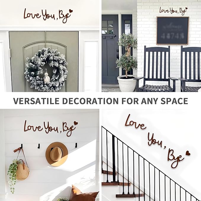 Home Decor Brown Love You Bye Wood Sign Boho Decor Wall Decor Express Love and - Image 4