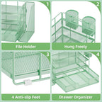 Marbrasse Desk Organizer and Accessories，4-Tier Paper Letter Tray Organizer - Image 4
