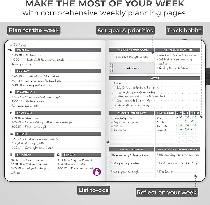 Clever Fox Dated Planner 2026-2027 – Weekly Life Planner Notebook - Image 6