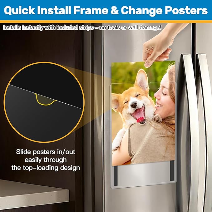 Magnetic Sign Holder 11 x 17 Adhesive Frame 5 Pack, Rigid Plastic Document - Image 5