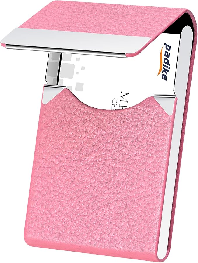 Padike Professional Business Card Holder PU Leather Business Card Case Name by padike