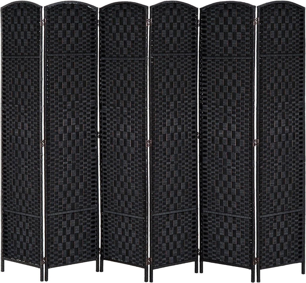 HOMCOM Room Divider, 6 Panel Folding Privacy Screen, 6FT Tall Portable Wicker