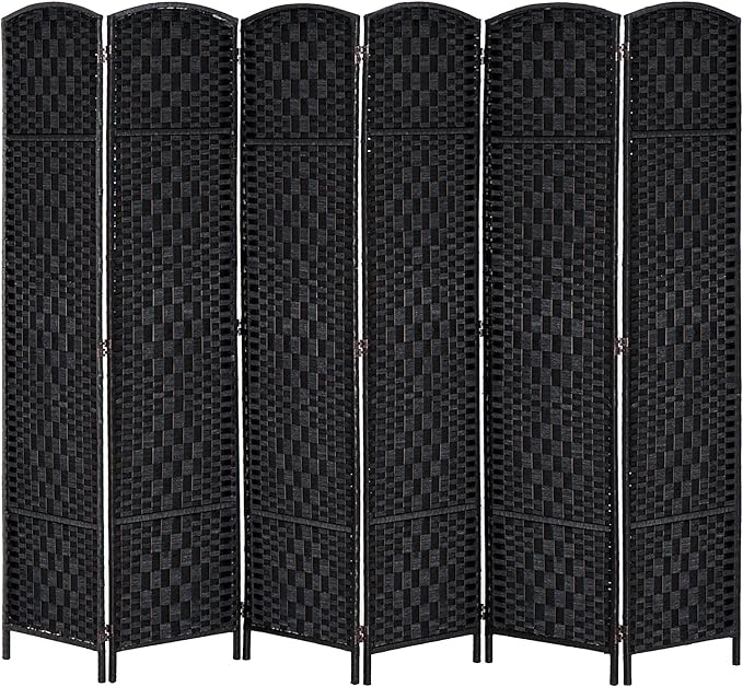 HOMCOM Room Divider, 6 Panel Folding Privacy Screen, 6FT Tall Portable Wicker by HOMCOM