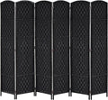 HOMCOM Room Divider, 6 Panel Folding Privacy Screen, 6FT Tall Portable Wicker by HOMCOM